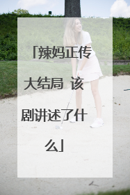 辣妈正传大结局 该剧讲述了什么