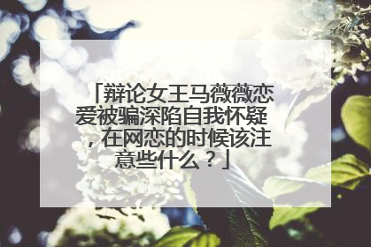 辩论女王马薇薇恋爱被骗深陷自我怀疑，在网恋的时候该注意些什么？