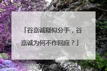 谷嘉诚疑似分手,谷嘉诚为何不作回应?