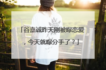 谷嘉诚昨天刚被曝恋爱,今天就曝分手了?