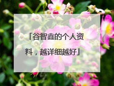 谷智鑫的个人资料，越详细越好