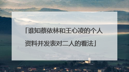 谁知蔡依林和王心凌的个人资料并发表对二人的看法