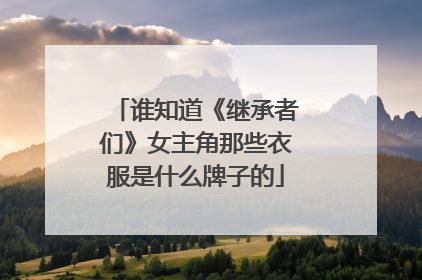 谁知道《继承者们》女主角那些衣服是什么牌子的