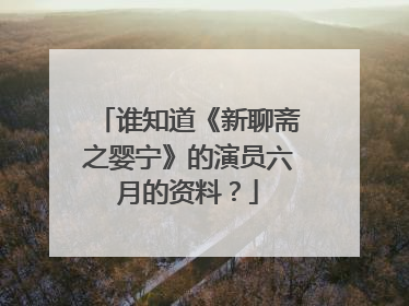 谁知道《新聊斋之婴宁》的演员六月的资料？