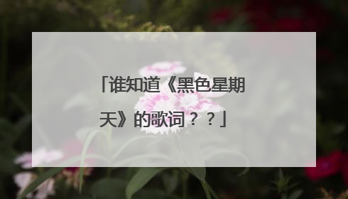 谁知道《黑色星期天》的歌词??