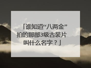 谁知道“八两金”拍的那部3级古装片叫什么名字?
