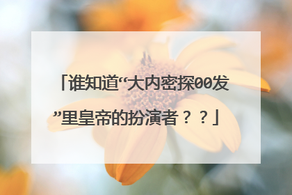 谁知道“大内密探00发”里皇帝的扮演者??