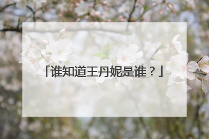 谁知道王丹妮是谁？