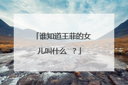 谁知道王菲的女儿叫什么 ？