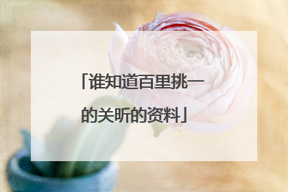 谁知道百里挑一的关昕的资料