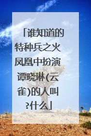 谁知道的特种兵之火凤凰中扮演谭晓琳(云雀)的人叫?什么
