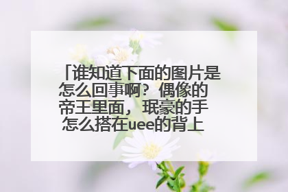 谁知道下面的图片是怎么回事啊? 偶像的帝王里面, 珉豪的手怎么搭在uee的背上? 我纠结了,这两人不会......