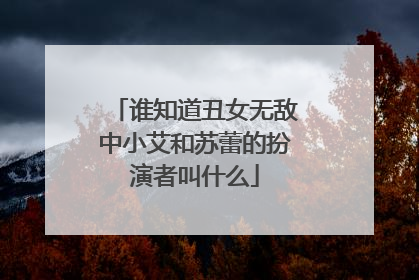 谁知道丑女无敌中小艾和苏蕾的扮演者叫什么