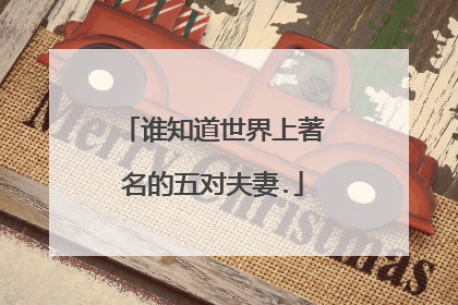 谁知道世界上著名的五对夫妻.