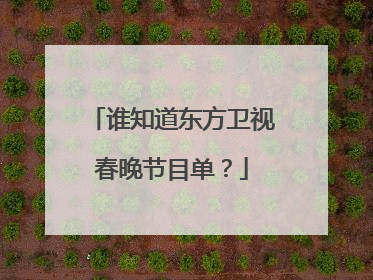 谁知道东方卫视春晚节目单？