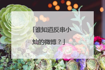 谁知道反串小灿的微博？