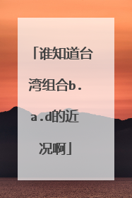 谁知道台湾组合b.a.d的近况啊