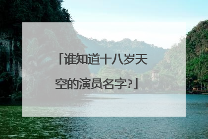 谁知道十八岁天空的演员名字?