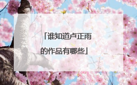 谁知道卢正雨的作品有哪些