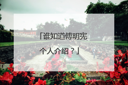 谁知道傅明宪个人介绍？