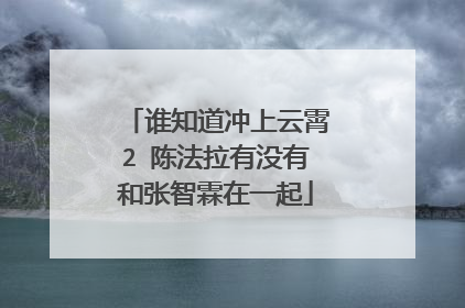 谁知道冲上云霄2 陈法拉有没有和张智霖在一起