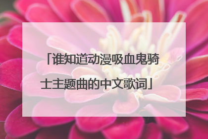 谁知道动漫吸血鬼骑士主题曲的中文歌词