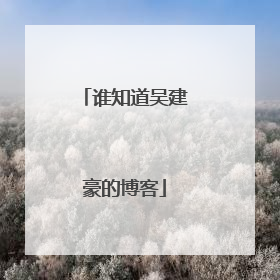 谁知道吴建豪的博客