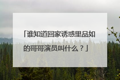 谁知道回家诱惑里品如的哥哥演员叫什么?