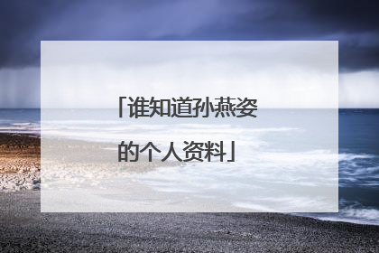 谁知道孙燕姿的个人资料