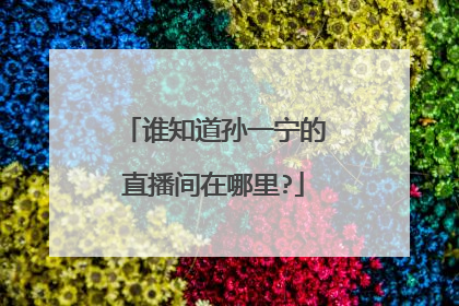 谁知道孙一宁的直播间在哪里?