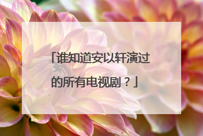 谁知道安以轩演过的所有电视剧？