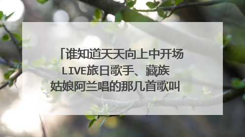谁知道天天向上中开场LIVE旅日歌手、藏族姑娘阿兰唱的那几首歌叫什么名字，哪一期的？