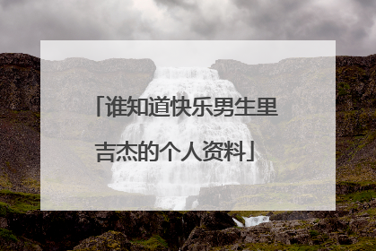 谁知道快乐男生里吉杰的个人资料