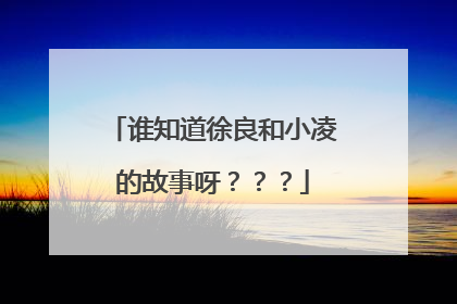 谁知道徐良和小凌的故事呀？？？