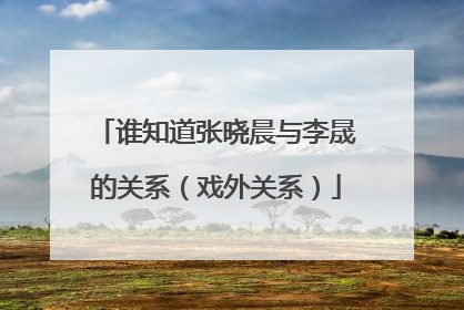 谁知道张晓晨与李晟的关系(戏外关系)