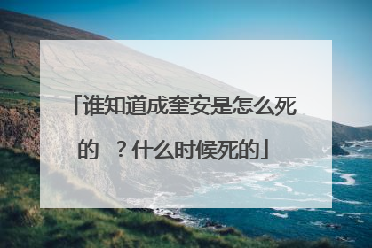 谁知道成奎安是怎么死的 ?什么时候死的