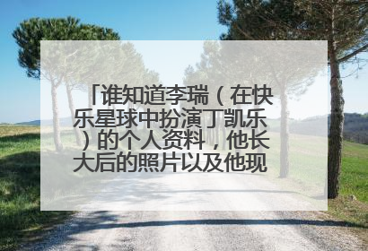 谁知道李瑞(在快乐星球中扮演丁凯乐)的个人资料,他长大后的照片以及他现在读高几?