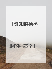 谁知道杨丞琳的档案?