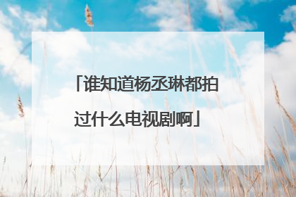 谁知道杨丞琳都拍过什么电视剧啊