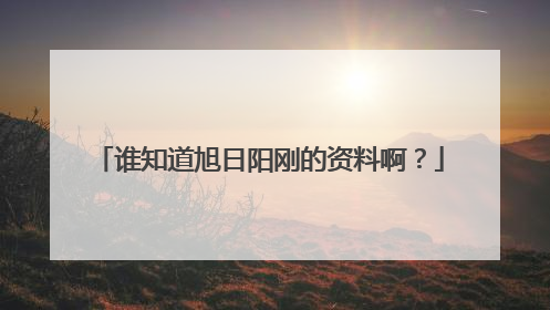 谁知道旭日阳刚的资料啊？