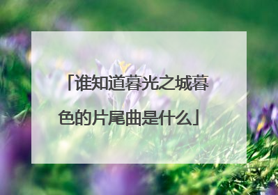 谁知道暮光之城暮色的片尾曲是什么