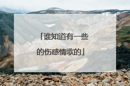 谁知道有一些的伤感情歌的