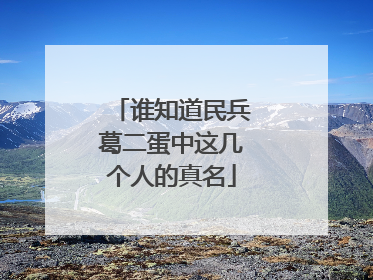 谁知道民兵葛二蛋中这几个人的真名