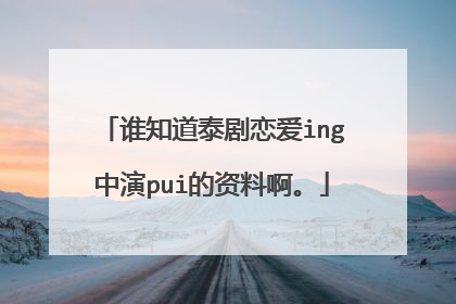 谁知道泰剧恋爱ing中演pui的资料啊。