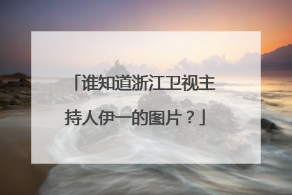 谁知道浙江卫视主持人伊一的图片？
