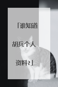 谁知道胡兵个人资料?