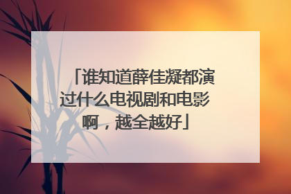 谁知道薛佳凝都演过什么电视剧和电影啊,越全越好