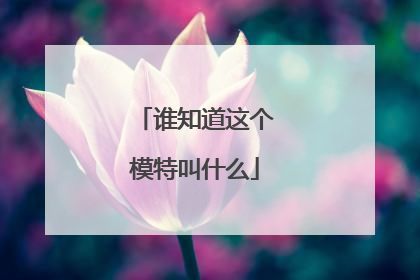谁知道这个模特叫什么
