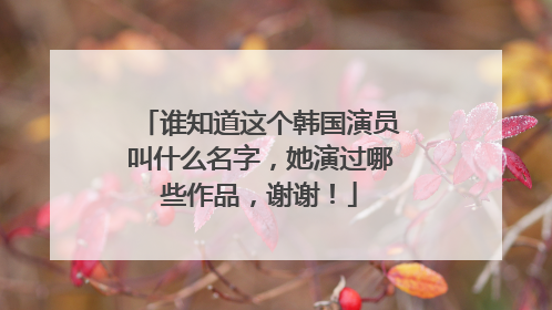 谁知道这个韩国演员叫什么名字,她演过哪些作品,谢谢!