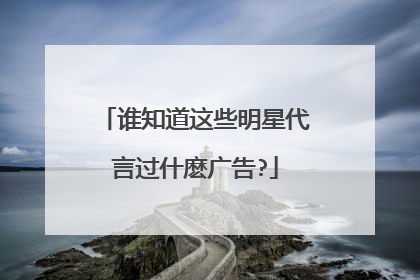 谁知道这些明星代言过什麽广告?